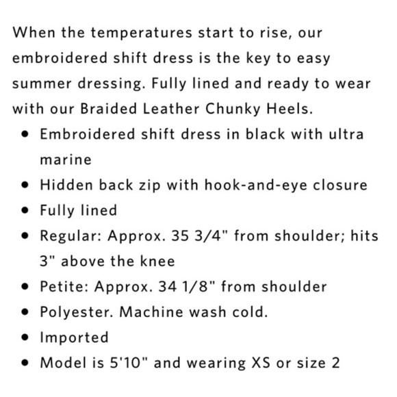 White House Black Market Embroidered Shift Dress14 - Picture 5 of 6